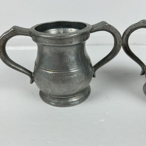 Vintage SMC Sexton Semetale Pewter Cream & Sugar MCM Colonial - Picture 2 of 16